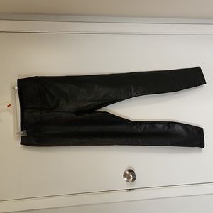 Black faux leather leggings
